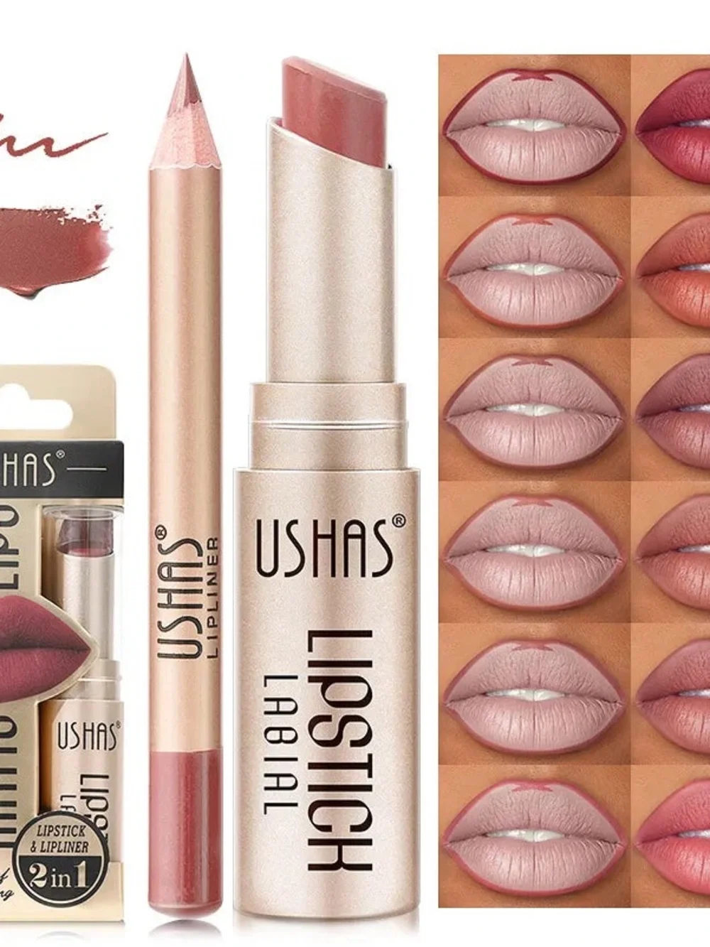 Matte Lipstick & Lip Liner Set - Dusty Rose $10. Buy One Get One Free